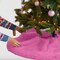 FabricLA Bubble Gum Faux Fur Tree Skirt Cut - 60-Inches with Rounded Edges (No Backing) for Christmas